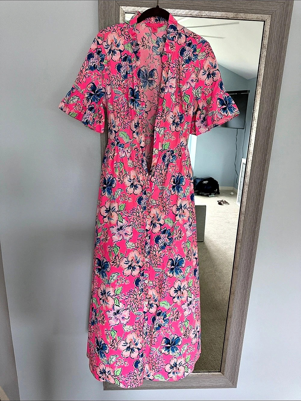 Lilly Pulitzer Larkyn Midi Shirtdress Pink & Blue